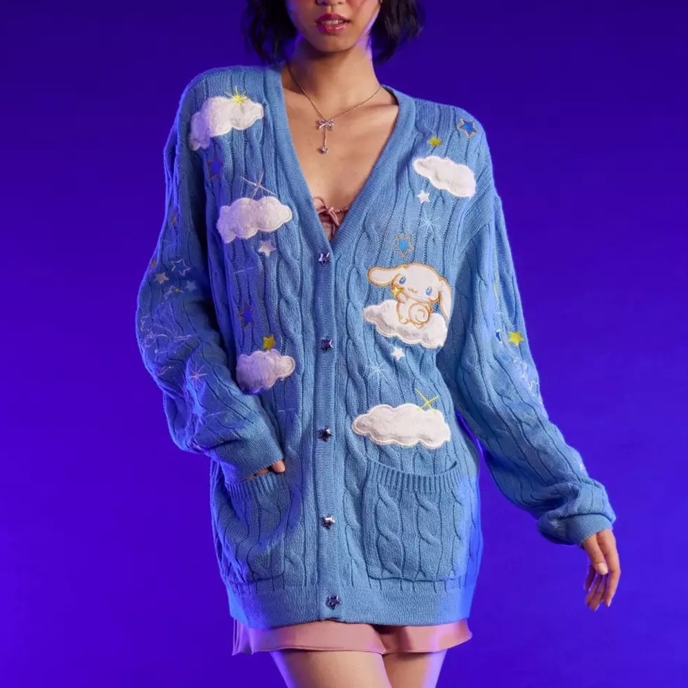 Cinnamoroll Cloud Cable Knit Girls Cardigan Hot Topic Sanrio Hello Kitty